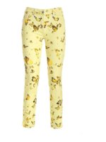 Pantalone giallo stampa farfalle