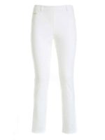 Pantalone bianco con logo in metallo
