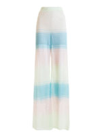 Pantaloni palazzo a righe traforati