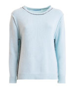 Pullover con piping a contrasto