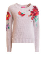 Maglione con applicazioni floreali