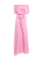 Vestito in raso di seta rosa