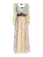 Abito lungo multicolore motivo floreale