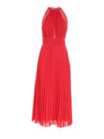 Abito plisse rosso corallo