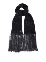 Sciarpa con frange e lurex