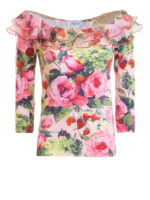 T-shirt maniche a tre quarti stampa floreale