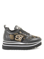 Sneakers platform in pelle