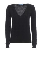 Maglia a V nera in lana
