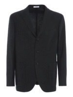 Blazer in jacquard di lana misto cotone