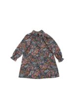 Abito Prune con balze a fiori