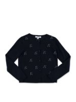 Cardigan blu con perline