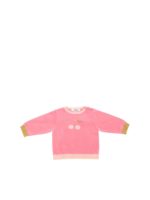 Pullover rosa con intarsia ciliegia