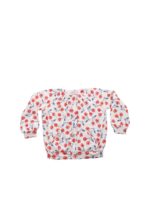 Felpa bianca con stampa ciliegie