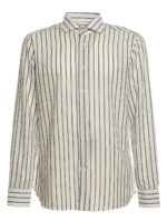Camicia a righe in cotone e lino