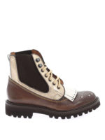 Stivaletti neri con inserto laminato oro