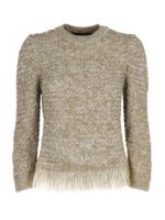 Maglione con frange beige