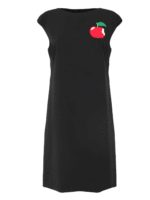 Vestito corto ricamo Mela nero