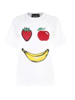T-shirt stampa fruit smile bianca