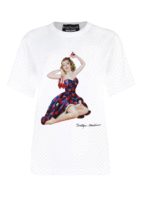 T-shirt stampa Pin Up Mele bianca