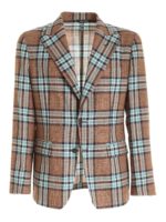 Giacca a quadri marrone blu e azzurra
