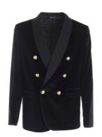 Giacca nera con bottoni dorati