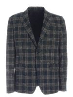 Abito monopetto verde con motivo a quadri