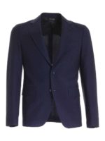 Completo monopetto in misto lana blu