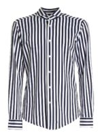 Camicia bianca e blu a righe