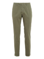Pantaloni in cotone jacquard stretch