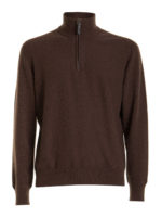 Pull con collo alto e zip a meta