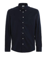 Camicia blu in cotone con logo