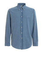 Camicia azzurra in cotone con logo