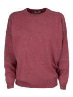 Rundhalspullover - Dunkelrosa