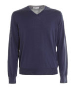 T-Shirt A Col V Bleu Clair