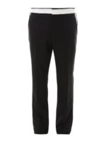 Pantaloni in lana con dettagli in pelle