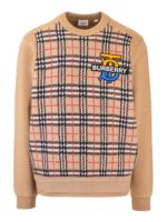 Pullover Logo a quadri beige