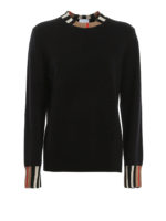 Pull in cashmere nero dettagli Vintage Check