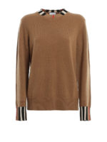 Pull in cashmere con dettagli Vintage Check