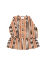 Vestito beige con motivo a righe