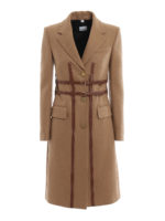 Cappotto in lana con inserti in pelle