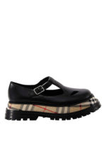 Sandali in pelle con inserto Vintage Check