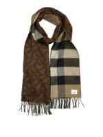 Sciarpa reversibile check e TB monogram