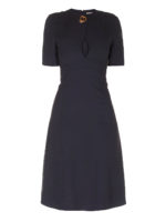 Vestito a mezze maniche in seta misto lana