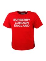 T-shirt logo geografico Burberry Kids rossa