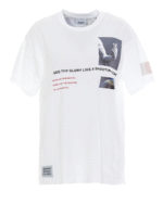 T-shirt in jersey con stampe collage