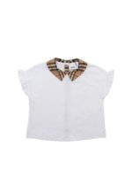Top Dita bianco con rifiniture Vintage Check