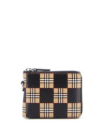 Portafoglio in pelle stampa Vintage Check