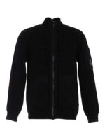 Cardigan nero a collo alto