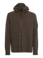 Cardigan in misto lana con cappuccio