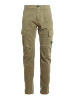 Pantaloni cargo in cotone con lente